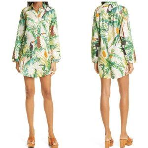 NWT Farm Rio Toucan Paradise Long Sleeve Linen Blend (XS) Romper/Jumpsuit